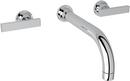 Wall Mount Bathroom Sink Faucet with Two Lever Handle in Polished Chrome