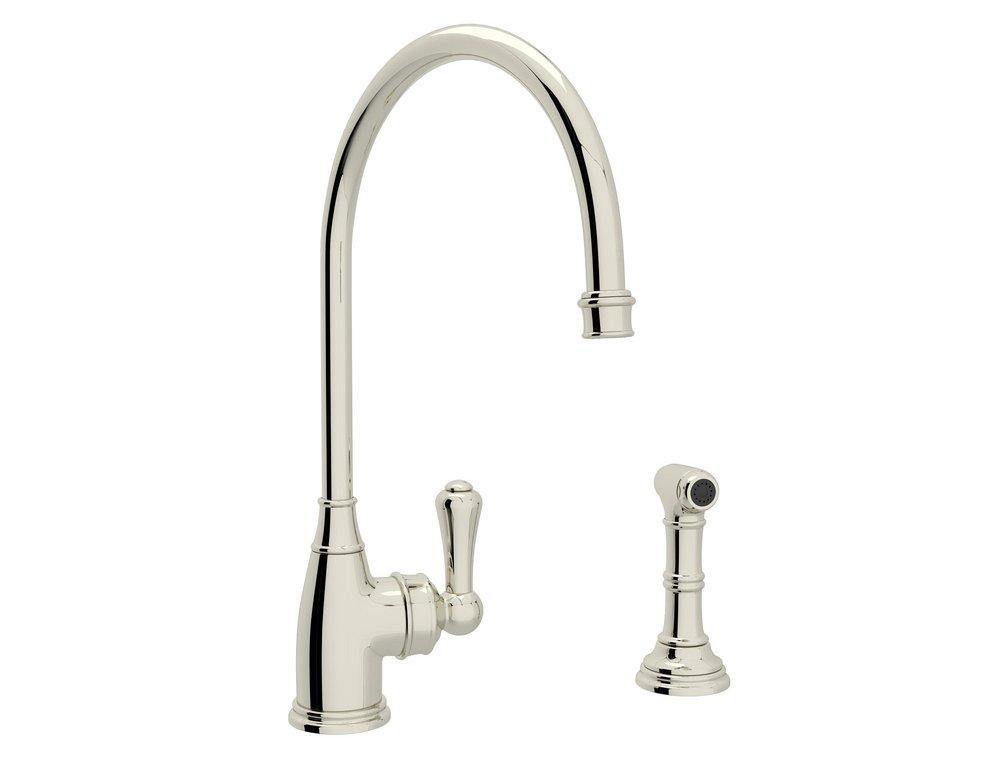 Perrin & Rowe&reg; Polished Nickel Single Handle Kitchen Faucet 