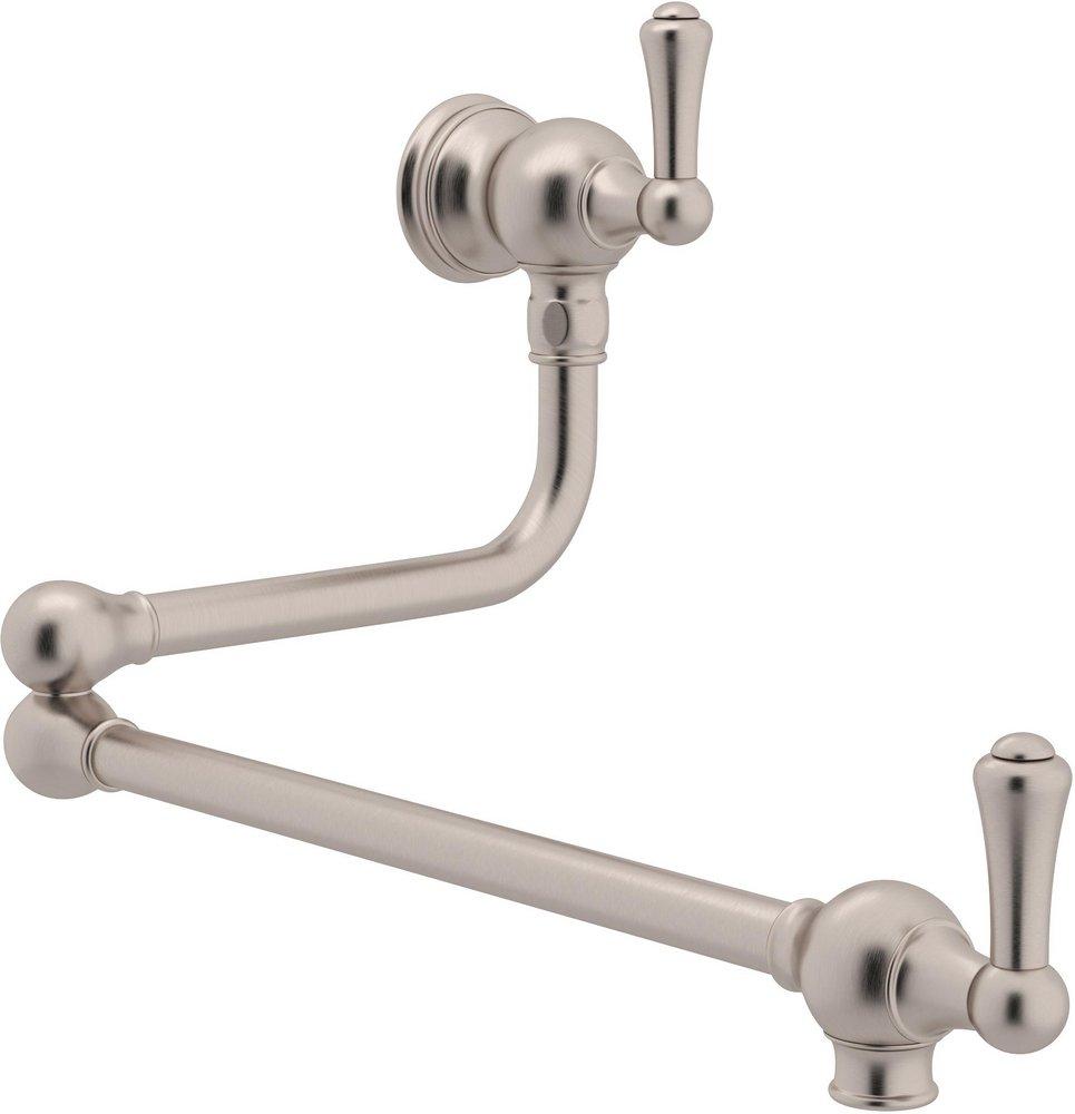 Perrin & Rowe Satin Nickel Two Handle Lever Pot Filler 