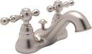 ROHL&reg; Satin Nickel Deckmount Bathroom Sink Faucet with Double Lever Handle 