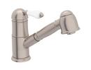 1.5 gpm 1-Hole Deck Mount Kitchen Sink Faucet with Single Lever Handle and Pull-Out Spout in Satin Nickel