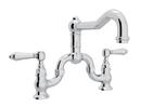 Bridge Kitchen Faucet with Double Lever Handle in Polished Chrome