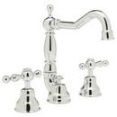 3-Hole Deckmount Widespread Lavatory Faucet with Double Cross Handle in Polished Nickel