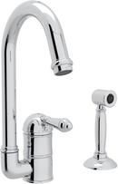 1-Hole Deckmount Bar Faucet with Single Lever Handle in Polished Chrome