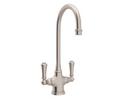 Perrin & Rowe&reg; Satin Nickel Two Handle Lever Bar Faucet 