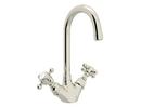 1.5 gpm 1-Hole Double Cross Handle Kitchen Faucet in Polished Nickel