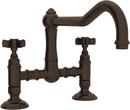 Bridge Kitchen Faucet with Double Cross Handle in Tuscan Brass