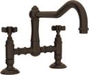 ROHL&reg; Tuscan Brass Bridge Kitchen Faucet with Double Cross Handle 