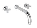 Widespread Bathroom Sink Faucet with Double Cross Handle in Polished Chrome