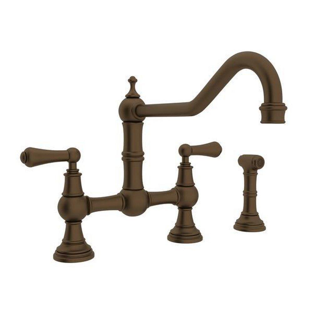 Perrin & Rowe&reg; English Bronze Two Handle Bridge Kitchen Faucet 