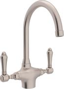 Two Handle Kitchen Faucet in Satin Nickel