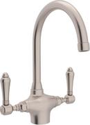 ROHL&reg; Satin Nickel Two Handle Kitchen Faucet 
