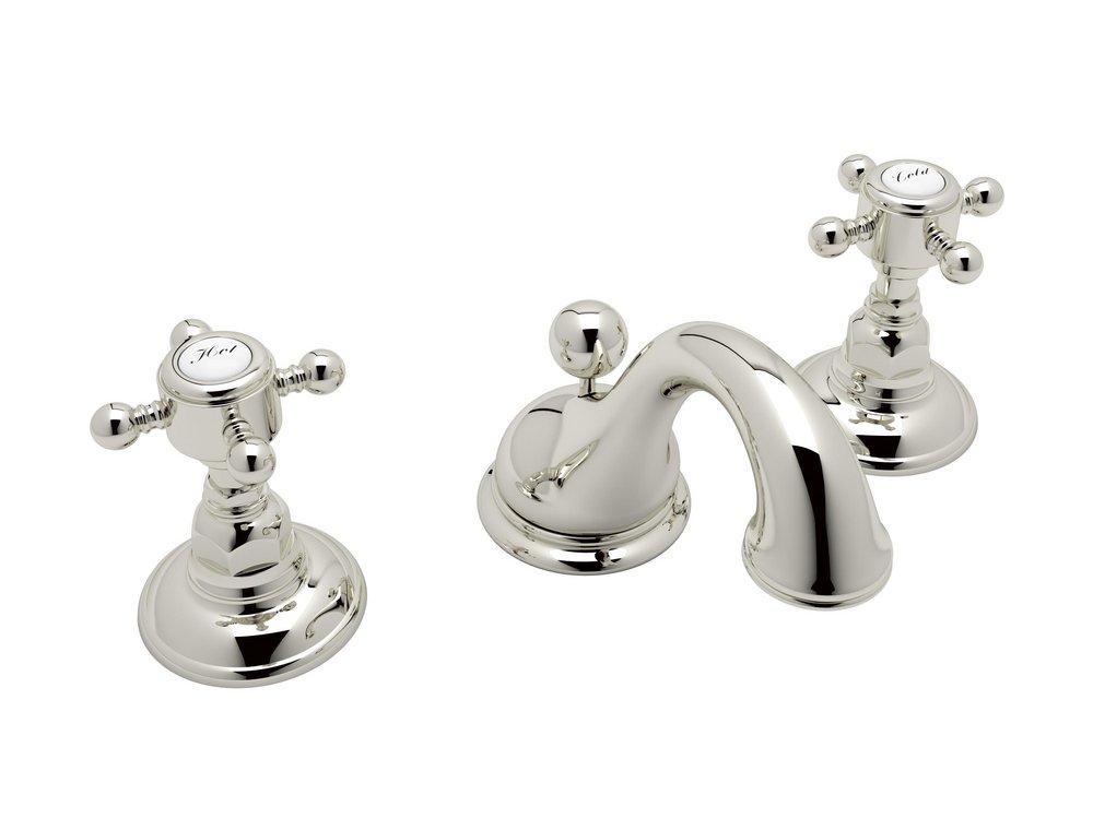 ROHL&reg; Polished Nickel Two Handle Widespread Bathroom Sink Faucet 