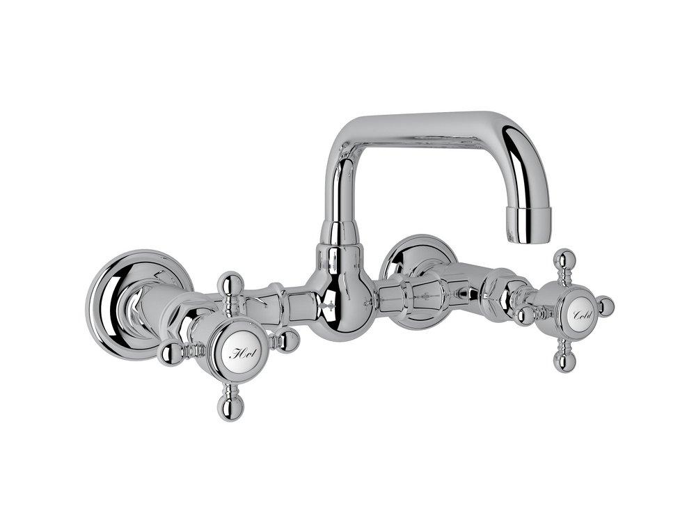 ROHL&reg; Polished Chrome Two Handle Bridge Bathroom Sink Faucet 
