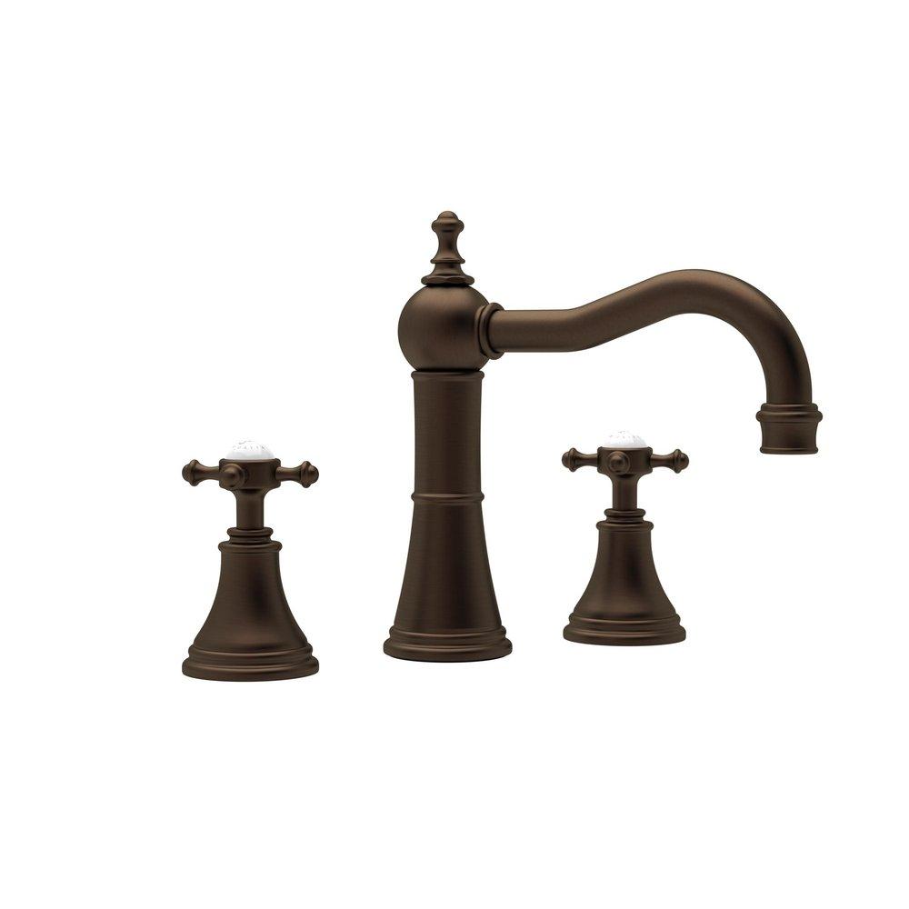 Perrin & Rowe&reg; English Bronze 1.2 gpm 3-Hole Widespread Lavatory Faucet with Double Cross Handle 