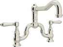Bridge Kitchen Faucet with Double Lever Handle in Polished Nickel