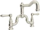 ROHL&reg; Polished Nickel Bridge Kitchen Faucet with Double Lever Handle 