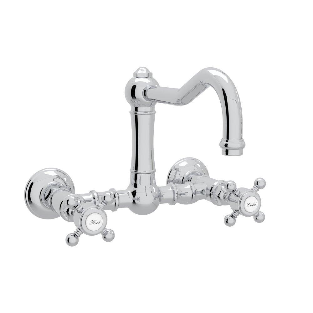 ROHL&reg; Polished Chrome Two Handle Bridge Kitchen Faucet 