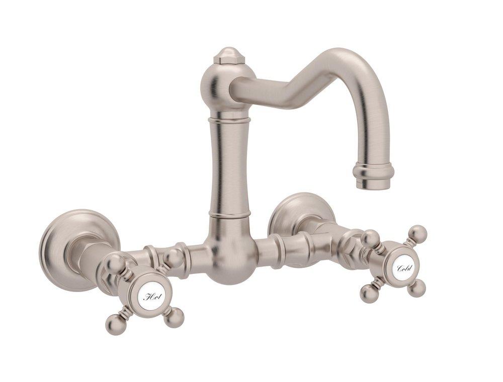 ROHL&reg; Satin Nickel Two Handle Bridge Kitchen Faucet 