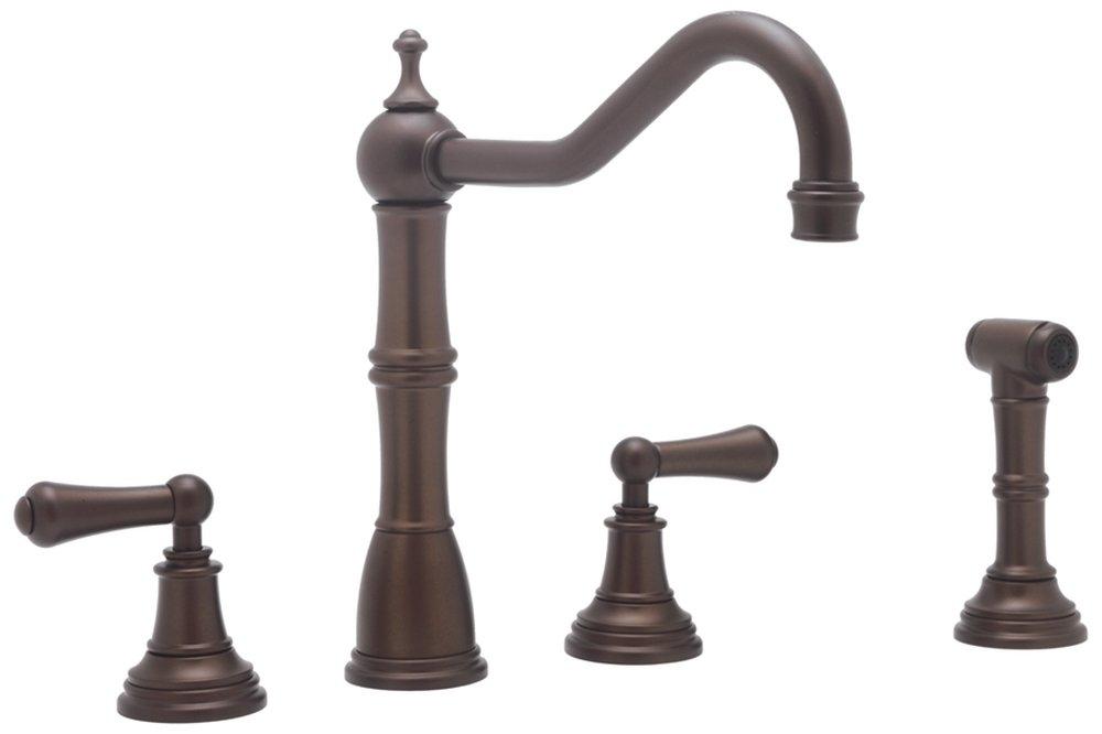 Perrin & Rowe&reg; English Bronze Two Handle Widespread Kitchen Faucet 