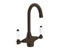 Two Handle Lever Bar Faucet in Tuscan Brass