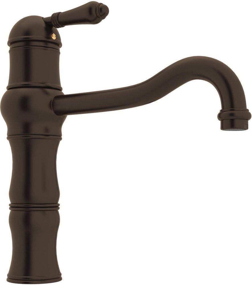 ROHL&reg; Tuscan Brass 1-Hole Kitchen Faucet with Single Metal Lever Handle 