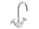 1.5 gpm 1-Hole Kitchen Sink Faucet with Double Cross Handle in Polished Chrome