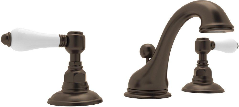 ROHL&reg; Tuscan Brass Two Handle Widespread Bathroom Sink Faucet 