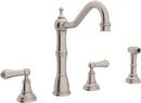 Perrin & Rowe&reg; Satin Nickel 1.5 gpm 4-Hole Double Lever Handle Kitchen Faucet 