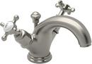 Perrin & Rowe&reg; Satin Nickel Two Handle Widespread Bathroom Sink Faucet Cross Handle 