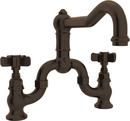 Bridge Kitchen Faucet with Double Five Spoke Handle in Tuscan Brass