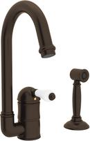 1-Hole Deckmount Bar Faucet with Single Lever Handle in Tuscan Brass