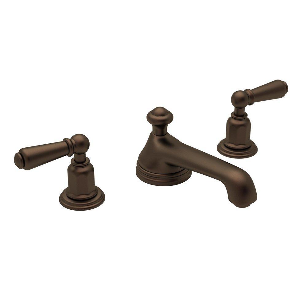Perrin & Rowe&reg; English Bronze 1.2 gpm Double Lever Handle Widespread Lavatory Faucet 