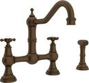 Perrin & Rowe English Bronze Two Handle Bridge Kitchen Faucet 