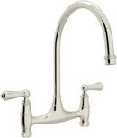 Two Handle Bridge Kitchen Faucet in Polished Nickel