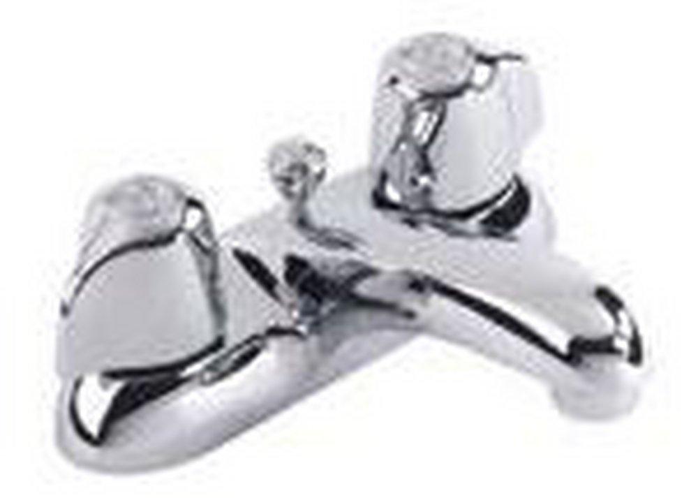 Gerber Plumbing Polished Chrome Two Handle Centerset Bathroom Sink Faucet 