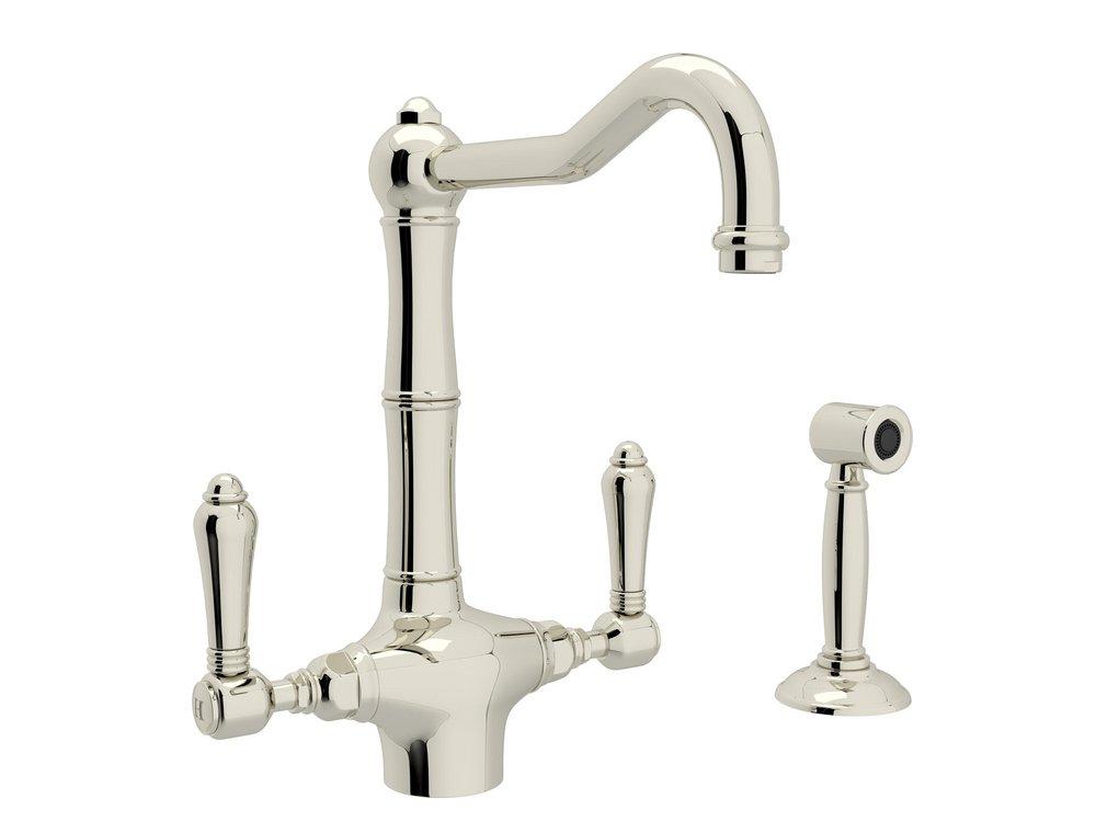 ROHL&reg; Polished Nickel Two Handle Kitchen Faucet 