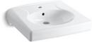 21-15/16 in. Wall Mount Rectangular Vitreous China Bathroom Sink in White