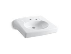 21-15/16 in. Wall Mount Oval Vitreous China Bathroom Sink in White