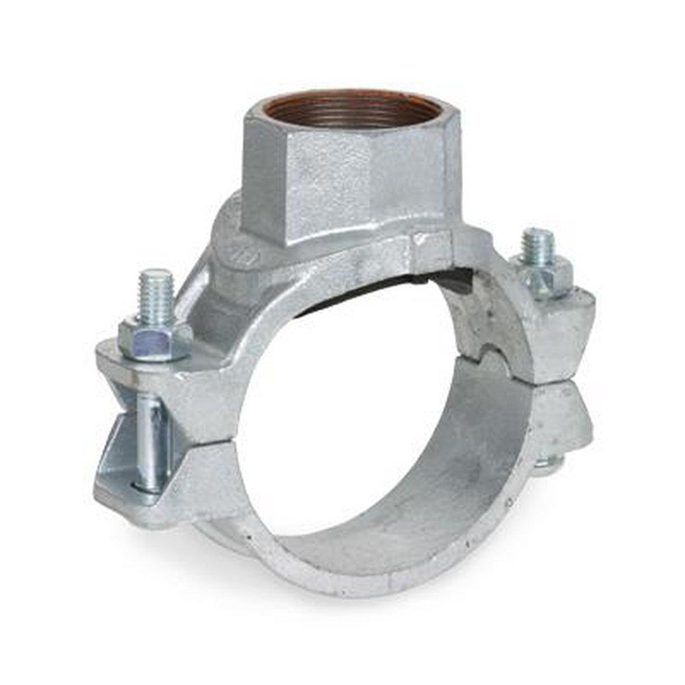 Smith-Cooper Threaded Galvanized Ductile Iron and Rubber Mechanical Tee 