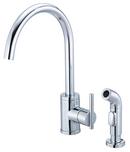2.2 gpm Single Lever Handle Deckmount Kitchen Sink Faucet High Arc Spout 1/4 in. NPSM Connection in Polished Chrome