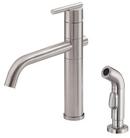 2.2 gpm Single Lever Handle Deckmount Kitchen Sink Faucet Swivel Spout 1/2 in. NPSM Connection in Stainless Steel