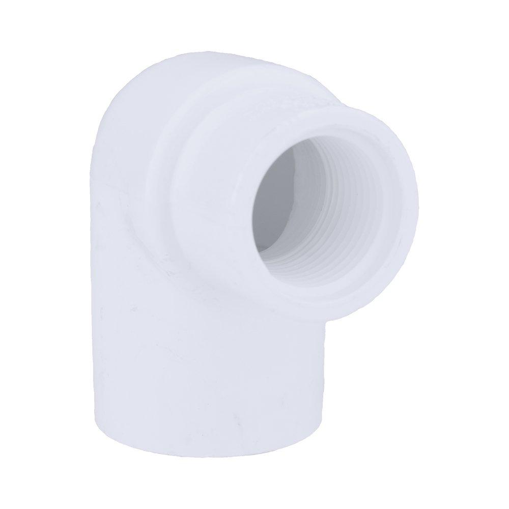 White PVC Schedule 40 90&deg; Socket x FPT Elbow 
