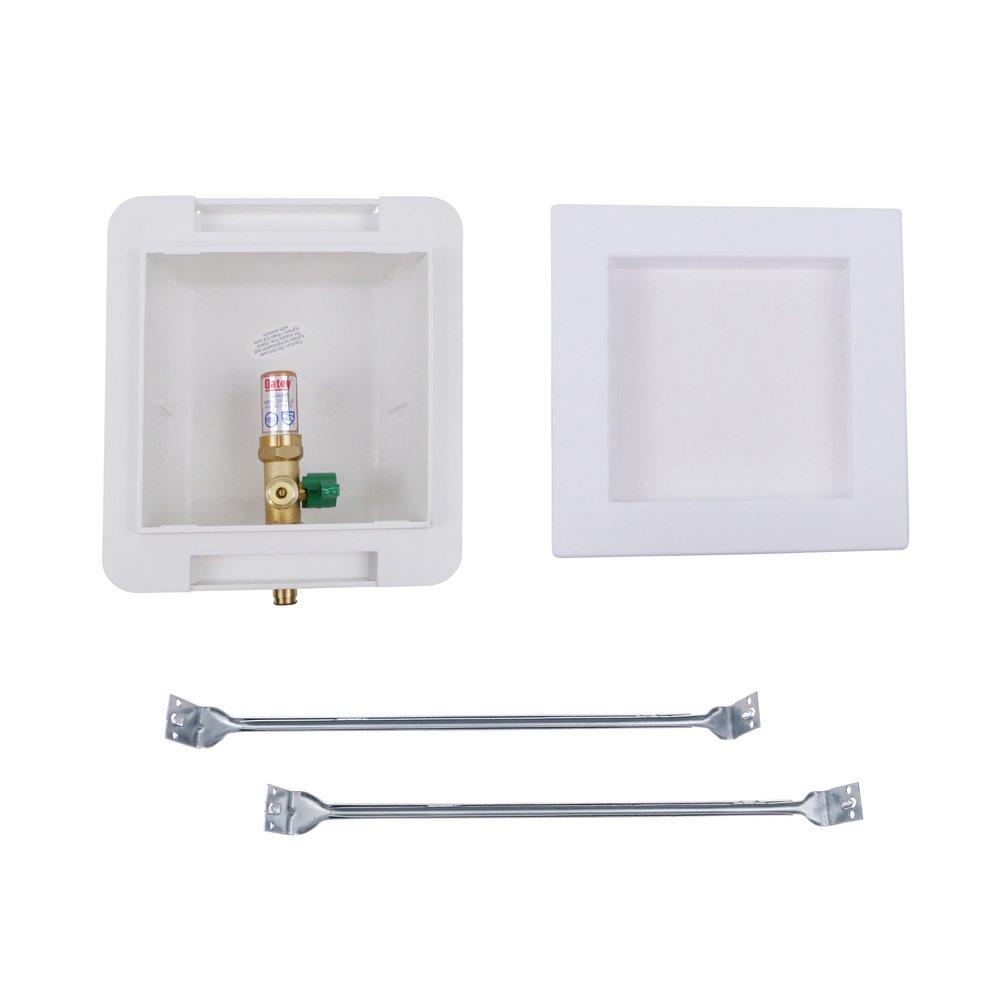 Oatey&reg; White 5-9/10 x 5-4/5 x 3-3/4 in. Ice Maker Supply Box 