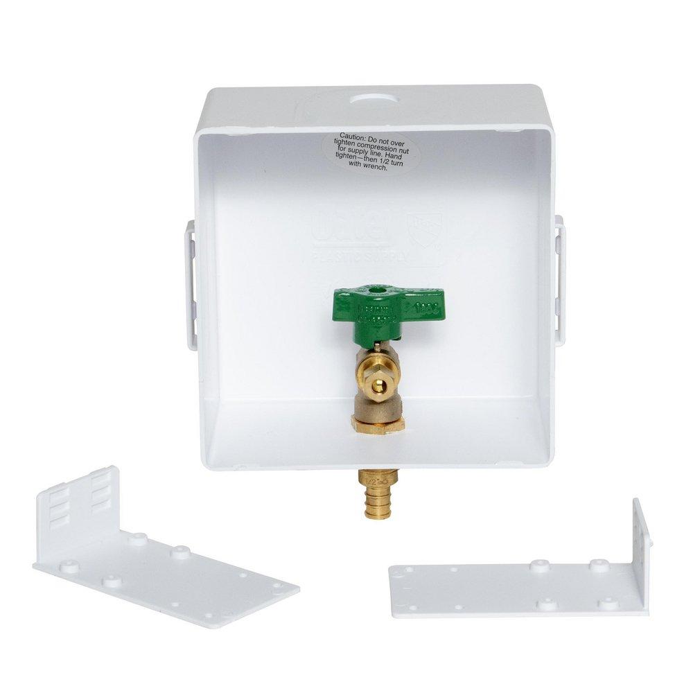 Oatey&reg; White 6-21/50 in x 6 in x 3-1/2 in Ice Maker Supply Box 