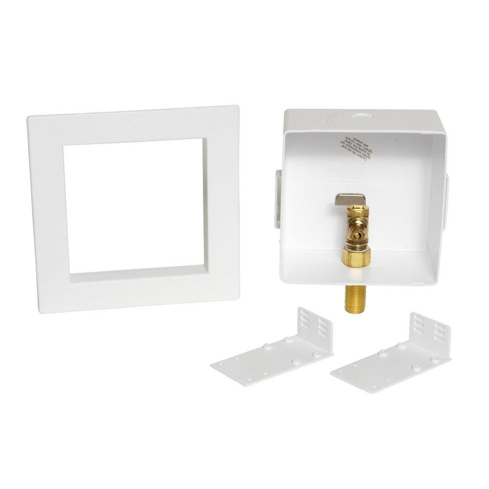 Oatey&reg; White 6 x 6 x 3-3/8 in. Ice Maker Supply Box 