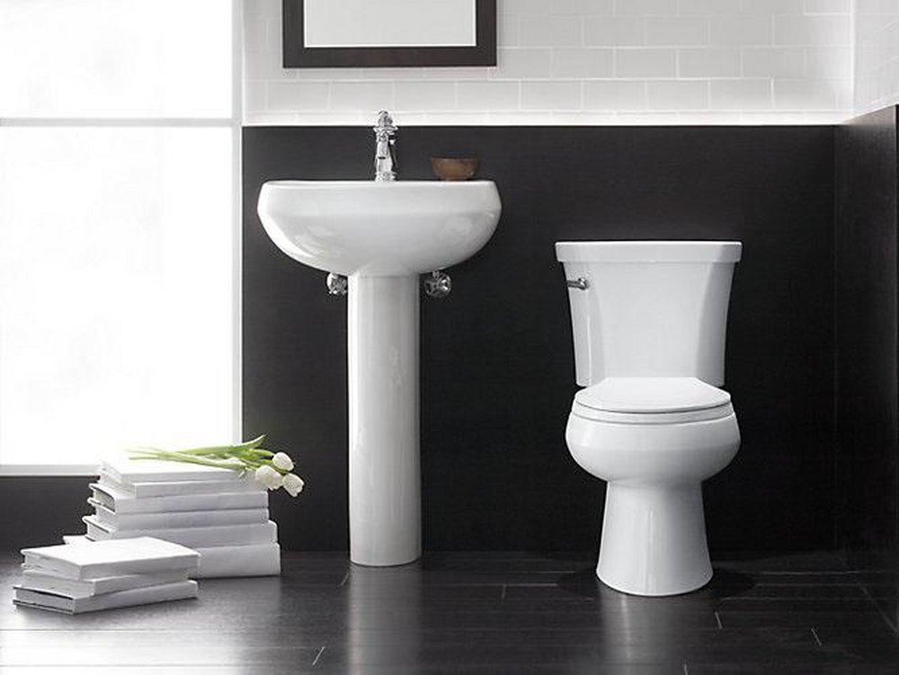 KOHLER White 1.6 gpf Elongated Floor Mount Toilet Bowl 