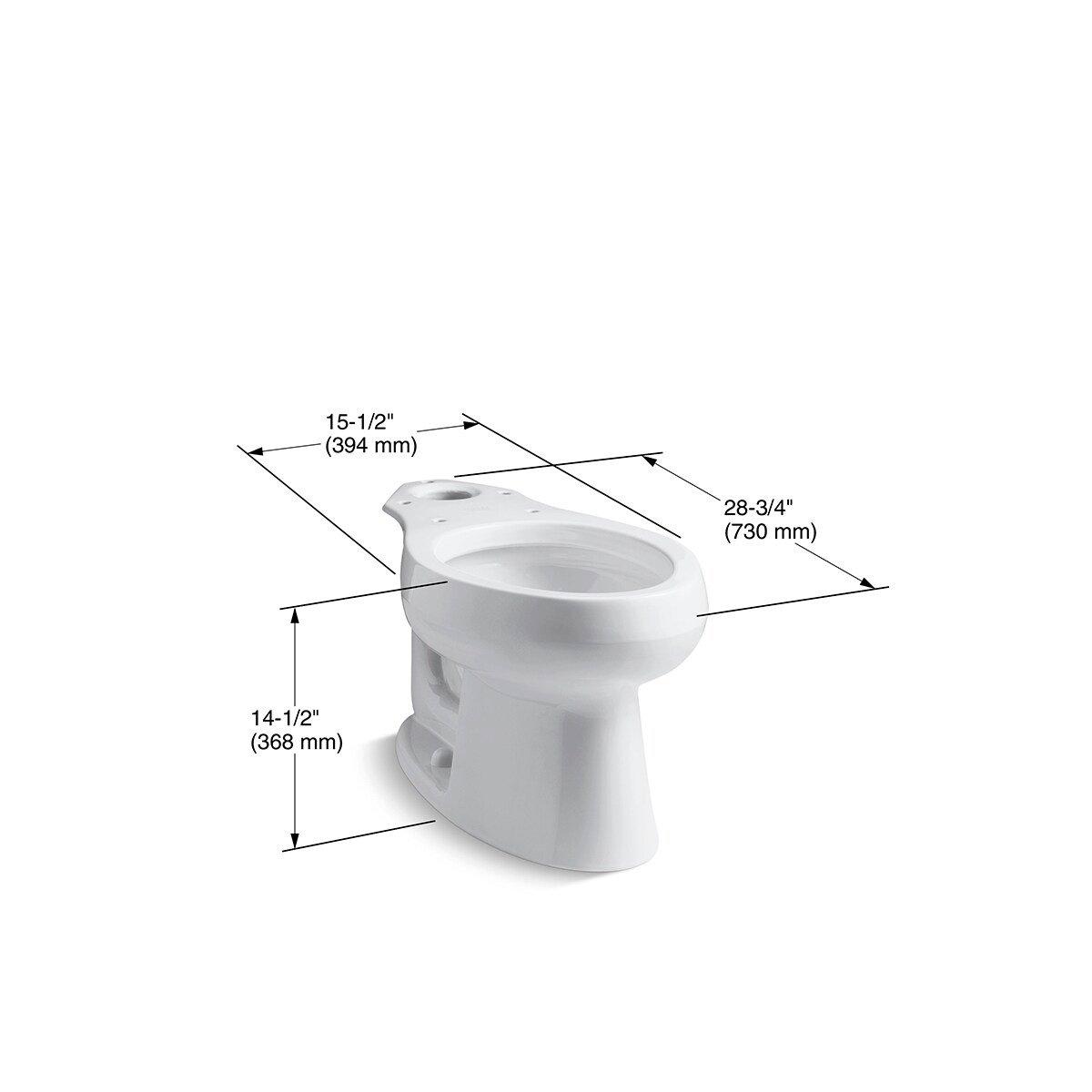 KOHLER White 1.6 gpf Elongated Floor Mount Toilet Bowl 