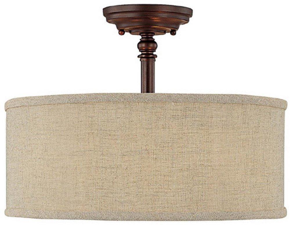 Capital Lighting Burnished Bronze 11-1/4 x 15 in. 60 W 3-Light Medium Semi-Flush Mount Ceiling Fixture 