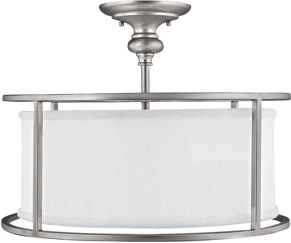 Capital Lighting Matte Nickel 3-Light Semi-Flush Ceiling Fixture 